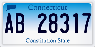 CT license plate AB28317