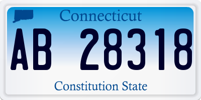 CT license plate AB28318