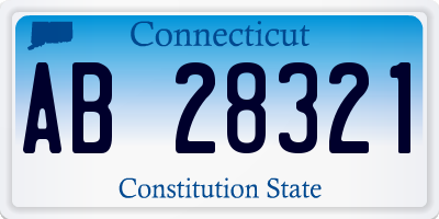 CT license plate AB28321