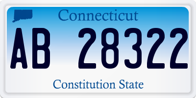 CT license plate AB28322