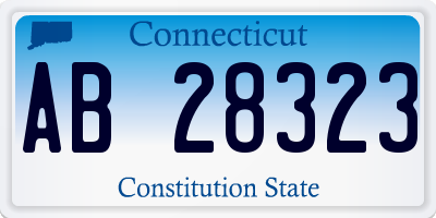 CT license plate AB28323