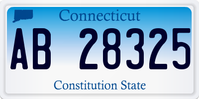 CT license plate AB28325