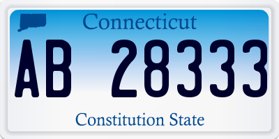 CT license plate AB28333