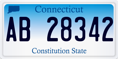 CT license plate AB28342