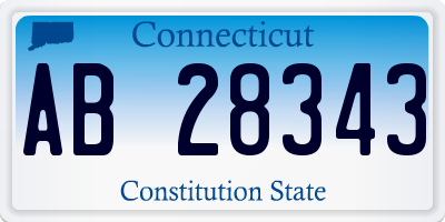 CT license plate AB28343