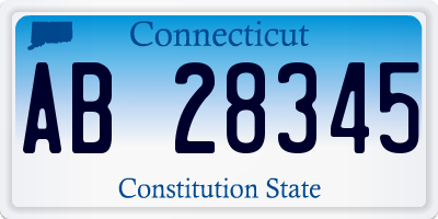 CT license plate AB28345