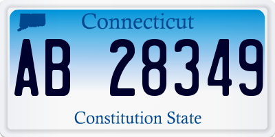 CT license plate AB28349