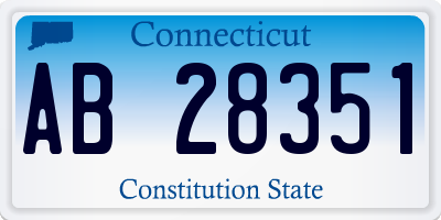 CT license plate AB28351