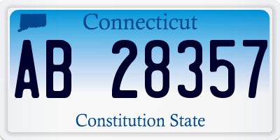 CT license plate AB28357