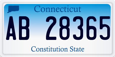 CT license plate AB28365