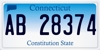 CT license plate AB28374