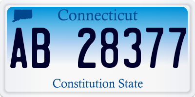 CT license plate AB28377