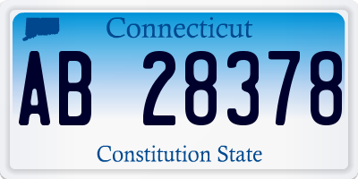 CT license plate AB28378