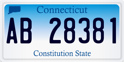 CT license plate AB28381