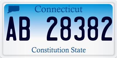 CT license plate AB28382
