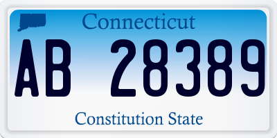 CT license plate AB28389