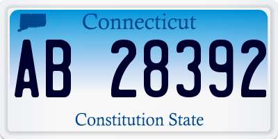 CT license plate AB28392