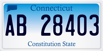 CT license plate AB28403