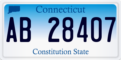 CT license plate AB28407