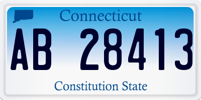 CT license plate AB28413