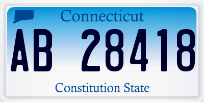 CT license plate AB28418