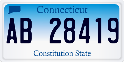 CT license plate AB28419