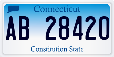 CT license plate AB28420