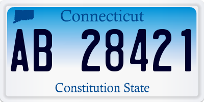 CT license plate AB28421