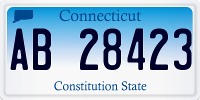 CT license plate AB28423