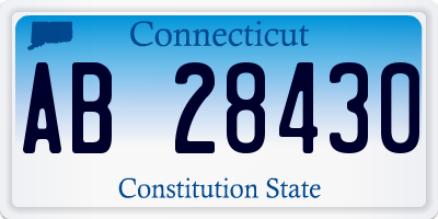 CT license plate AB28430