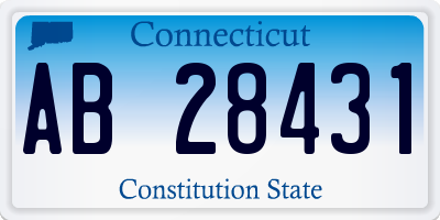 CT license plate AB28431