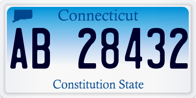 CT license plate AB28432