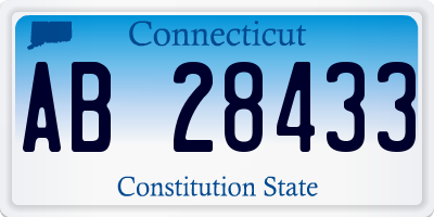 CT license plate AB28433