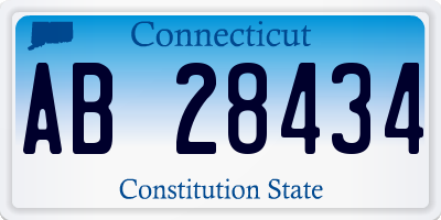 CT license plate AB28434