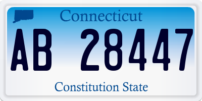 CT license plate AB28447