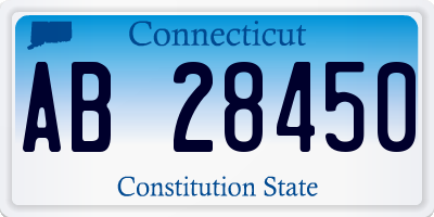 CT license plate AB28450