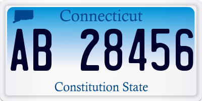 CT license plate AB28456