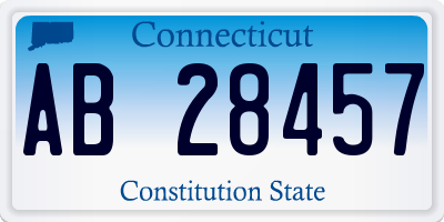 CT license plate AB28457