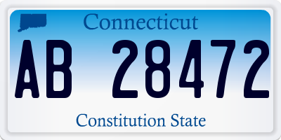 CT license plate AB28472