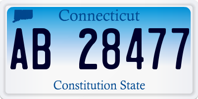 CT license plate AB28477