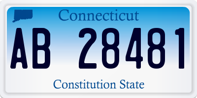 CT license plate AB28481