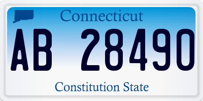 CT license plate AB28490