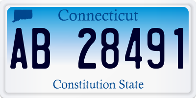 CT license plate AB28491