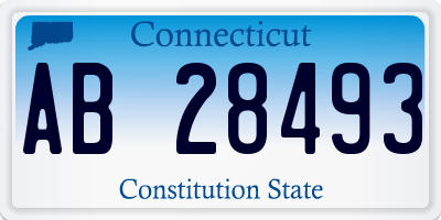 CT license plate AB28493