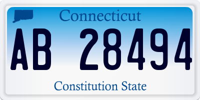 CT license plate AB28494