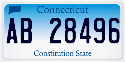 CT license plate AB28496