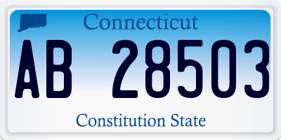 CT license plate AB28503