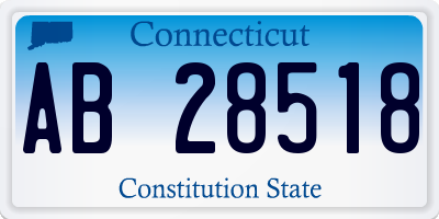 CT license plate AB28518