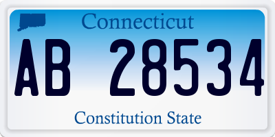 CT license plate AB28534