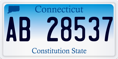 CT license plate AB28537